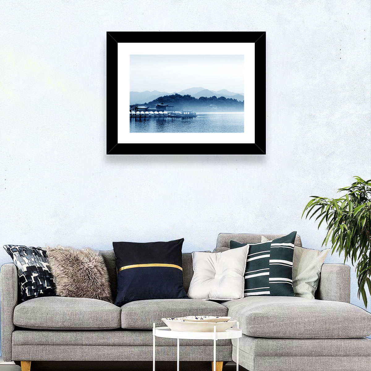 Hangzhou West Lake Wall Art in a room, landscape