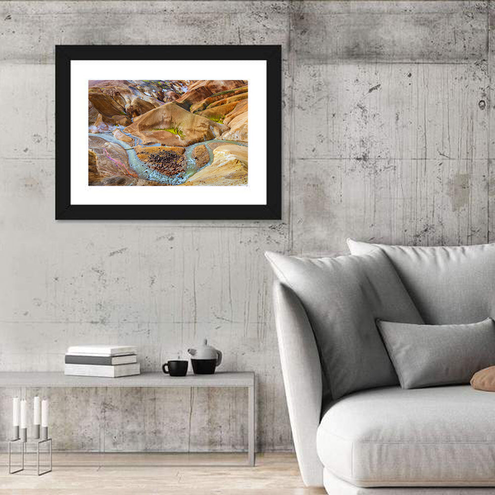 Kerlingarfjöll Geothermal Landscape Wall Art in a room, landscape