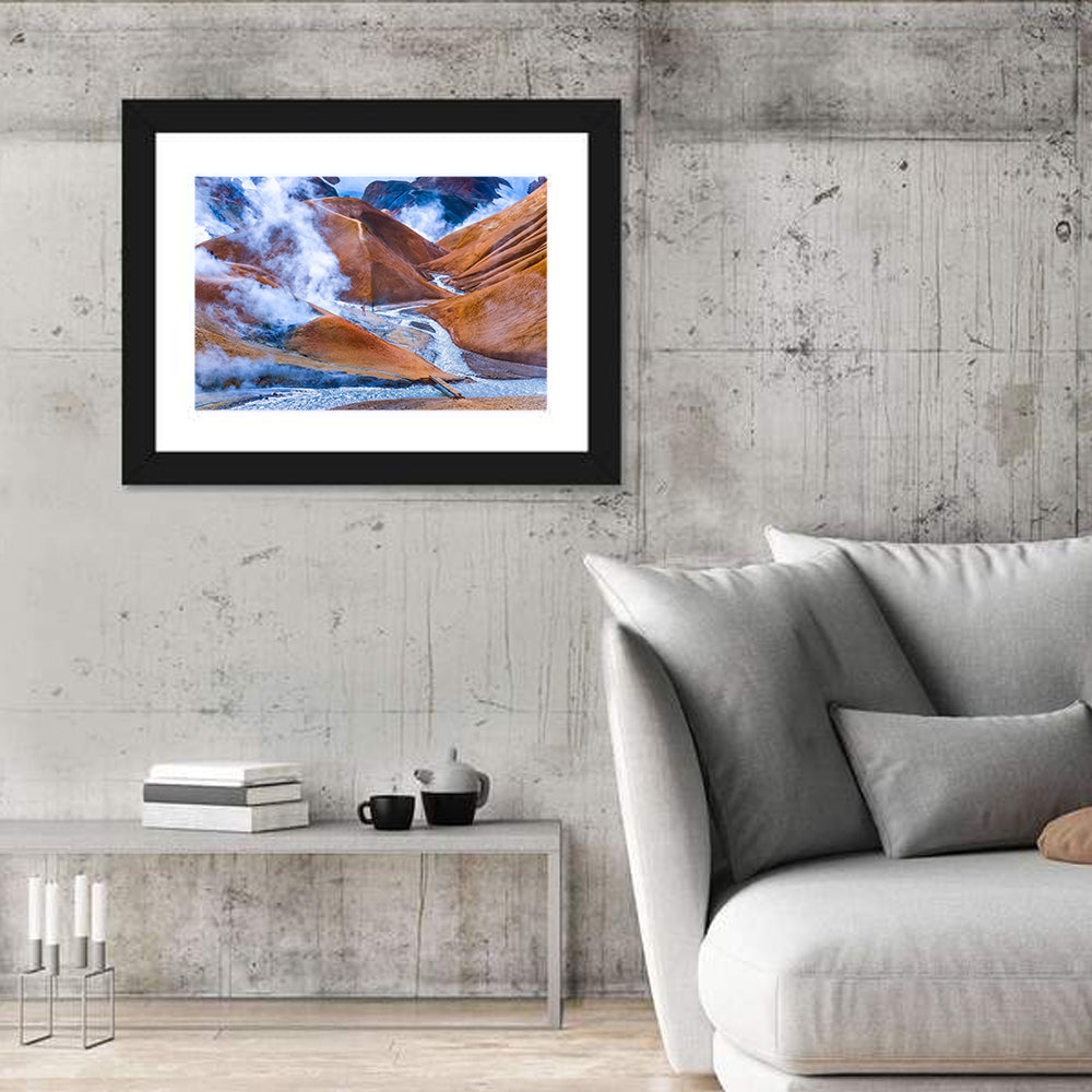 Geothermal Valley with Footbridge Wall Art