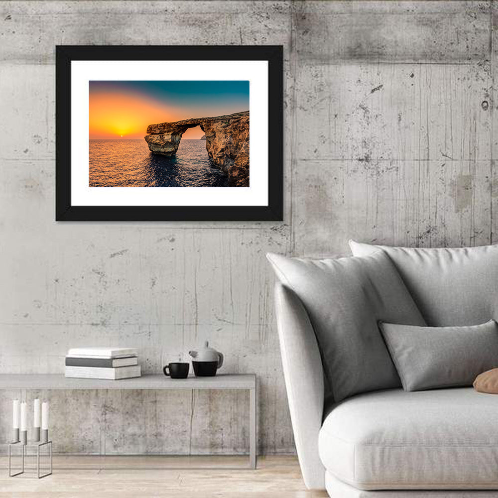 Azure Window Sunset, Dwejra Wall Art in a room, landscape
