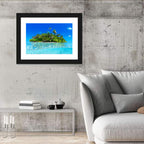 Tropical Island Lagoon Split-level Seascape Wall Art