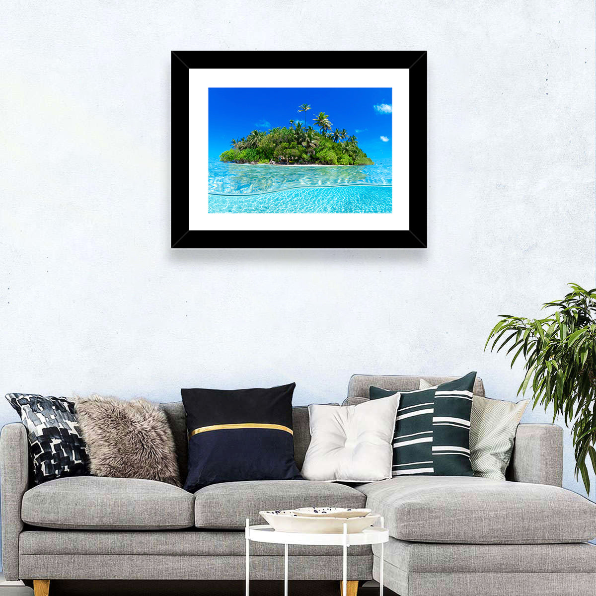 Green Tropical Island Wall Art