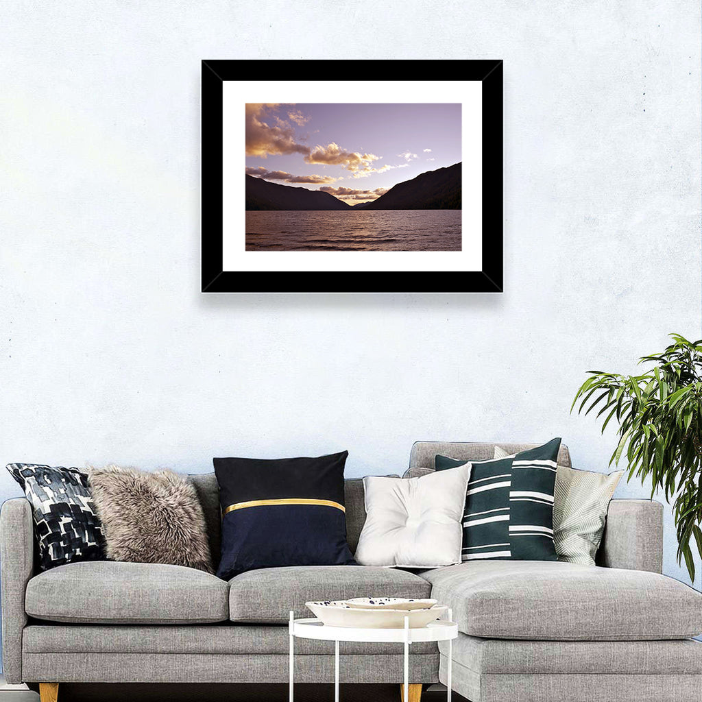 Purple Sunset Over Lake Crescent Wall Art