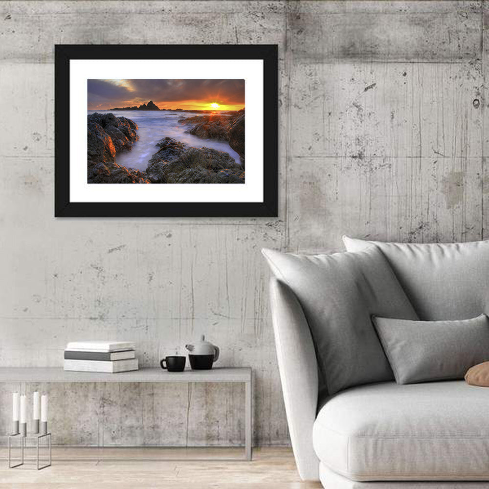Tramore Rocky Coast Sunset Wall Art