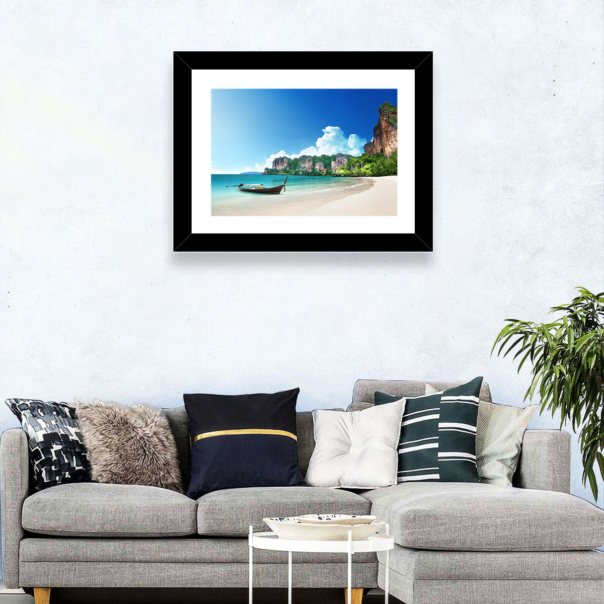 Railay Beach View, Krabi Wall Art in a room, landscape