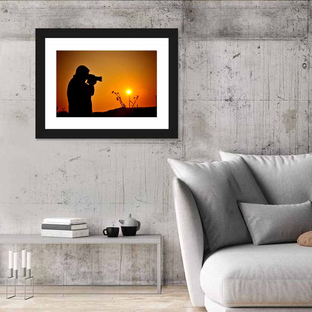 Photographer at Sunset Wall Art