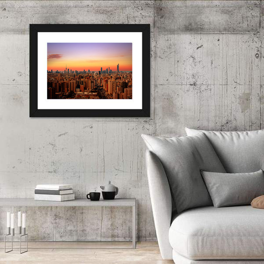 Kuwait City Skyline at Dusk Wall Art