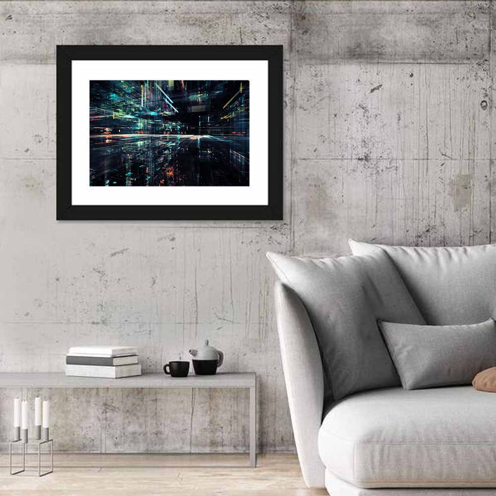 Digital Speed Corridor Wall Art in a room, landscape
