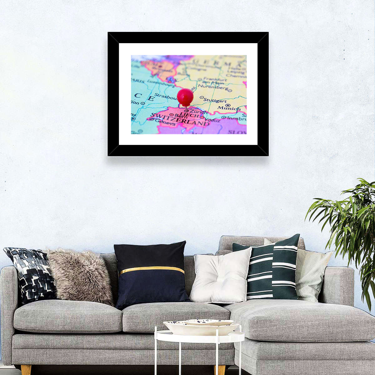 Switzerland Map Wall Art
