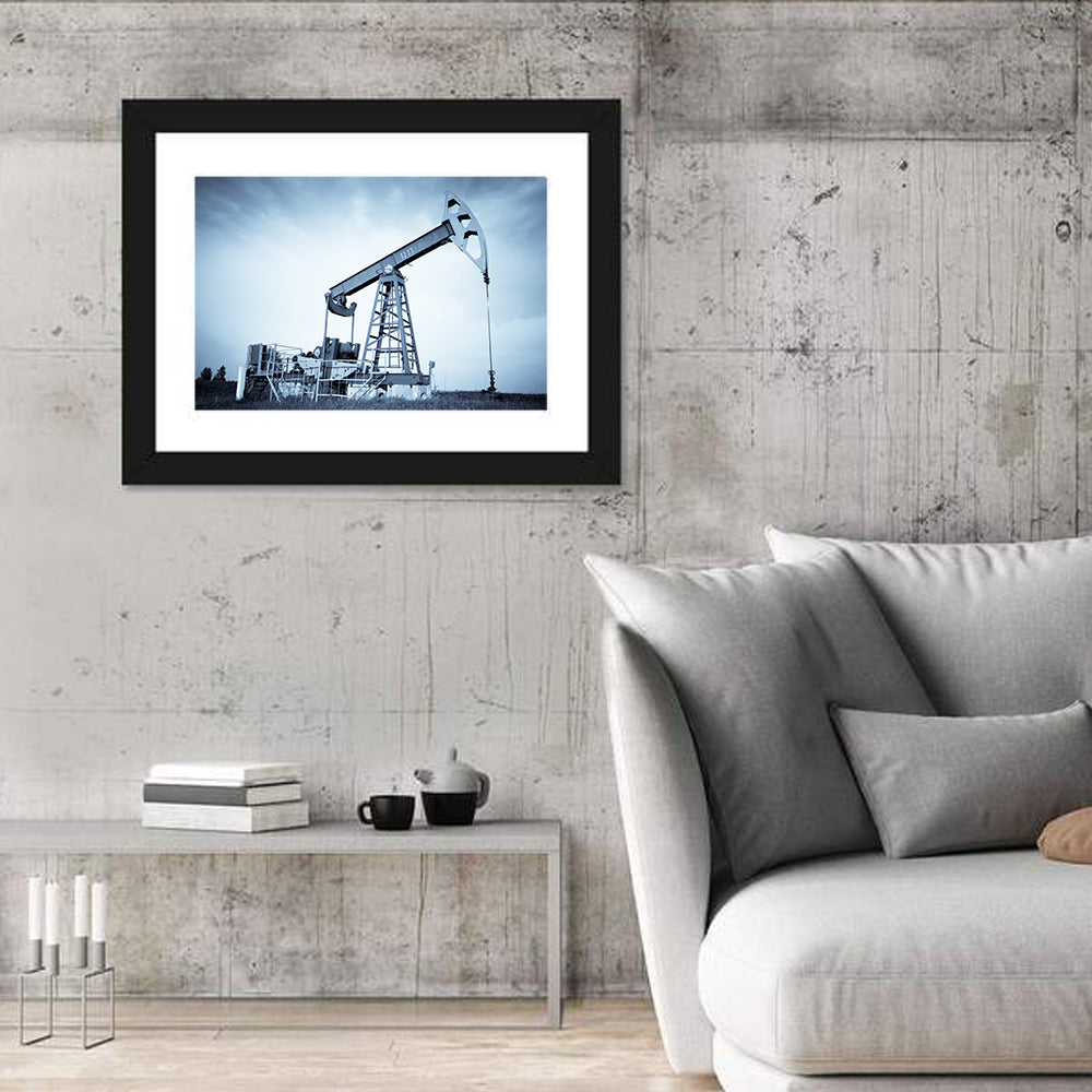 Oil Pump Jack 1211 Wall Art in a room, landscape