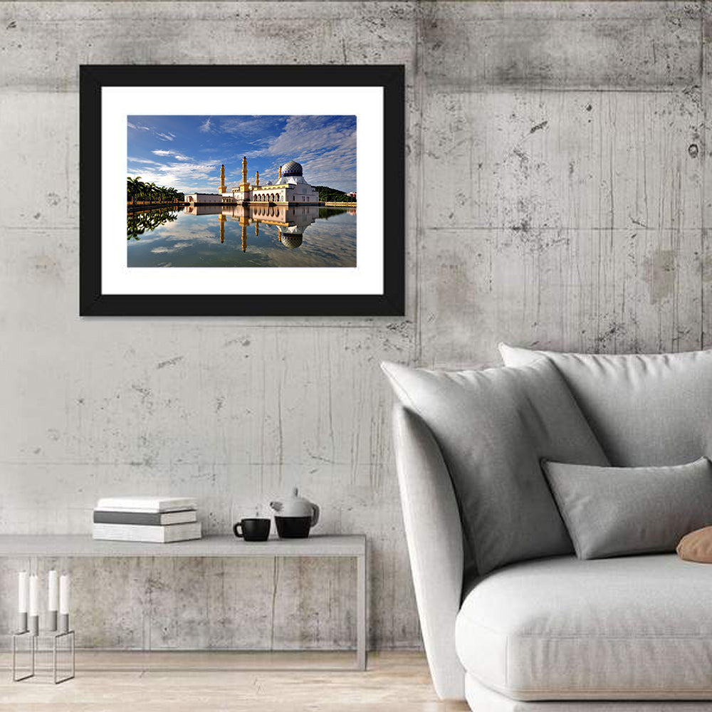 Kota Kinabalu City Mosque Wall Art in a room, landscape