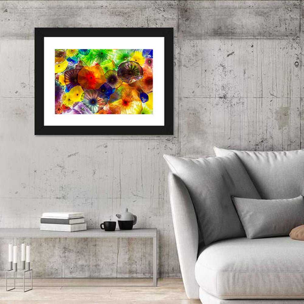 Kaleidoscopic Glass Bloom Abstract Wall Art