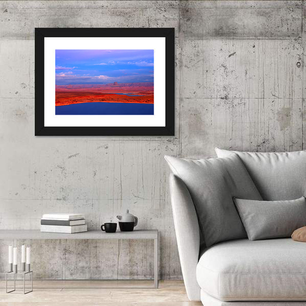 Lake Powell Sunset Wall Art in a room, landscape