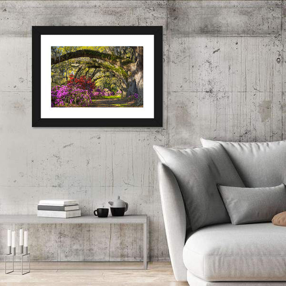 Azalea Garden Path Wall Art in a room, landscape