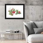 Fresh Strawberry Botanical Illustration Wall Art