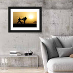 Martial Arts Silhouettes at Sunset Wall Art