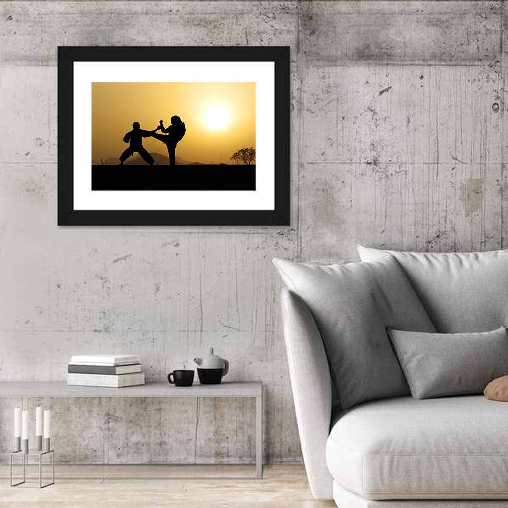 Martial Arts Silhouette Wall Art