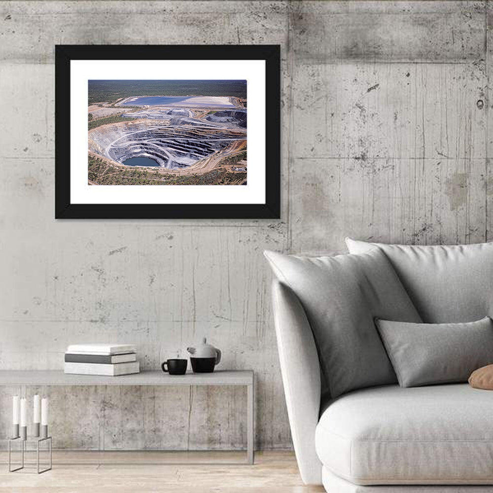 Aerial Open Pit Uranium Mine Wall Art