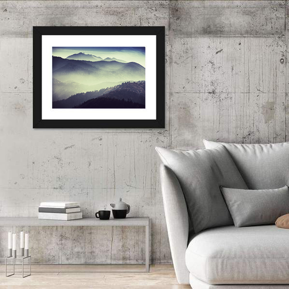 Foggy Forest Valley Wall Art