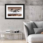 Spy Drone Over Arid Landscape Wall Art