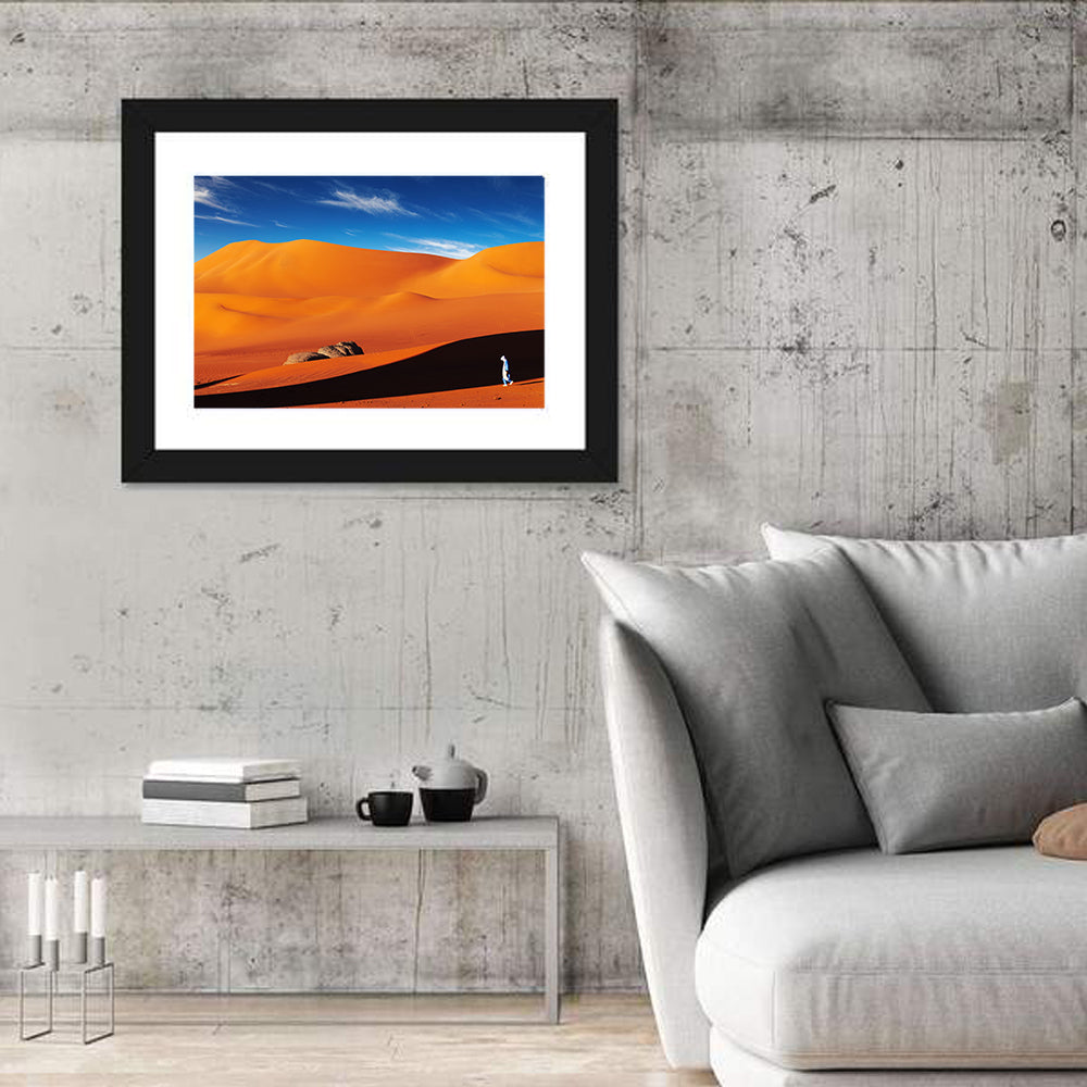 Solitary Figure on Sahara Dunes Wall Art