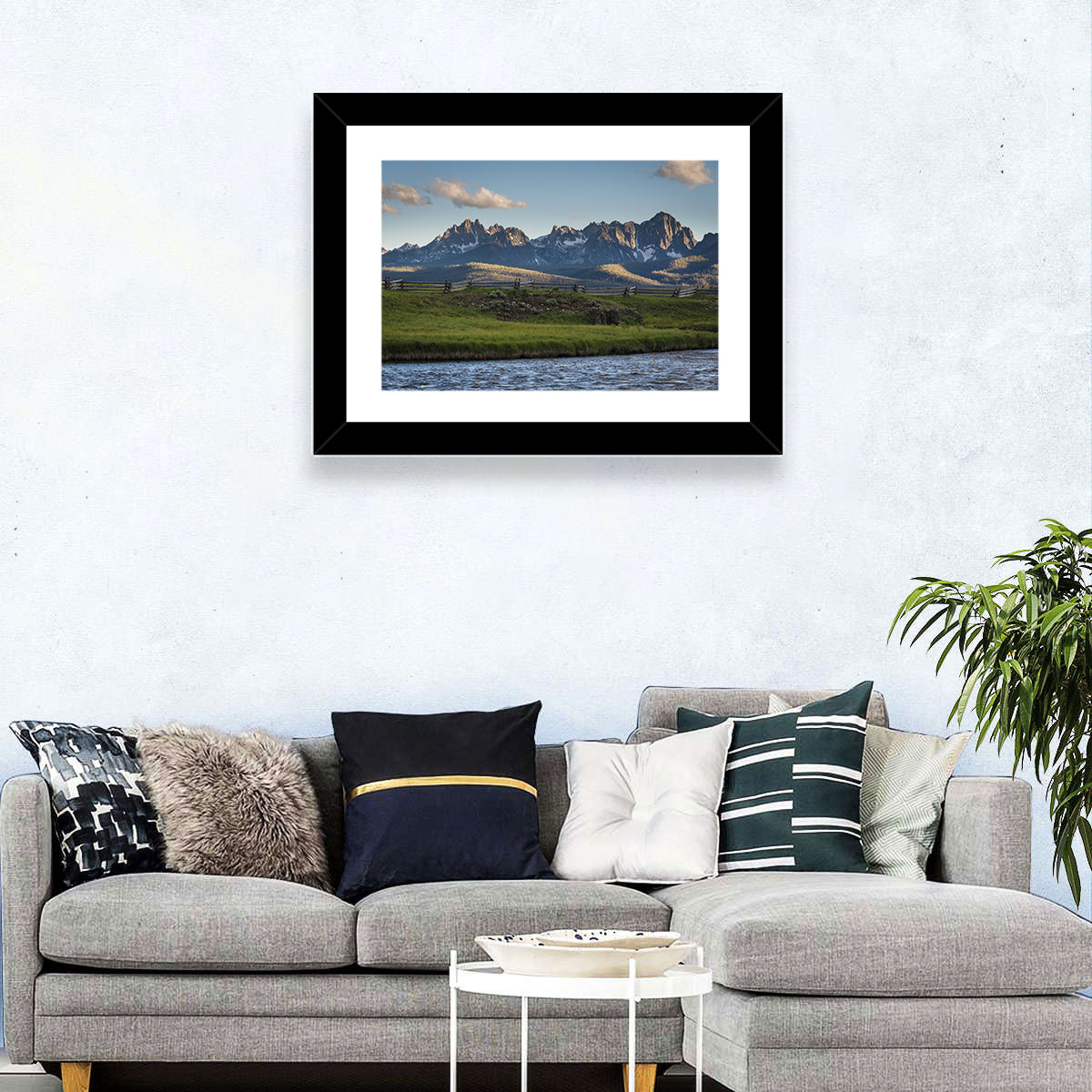 Sawtooth Mountains, Idaho Wall Art in a room, landscape