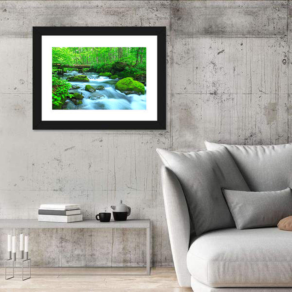 Mossy Forest Stream Wall Art