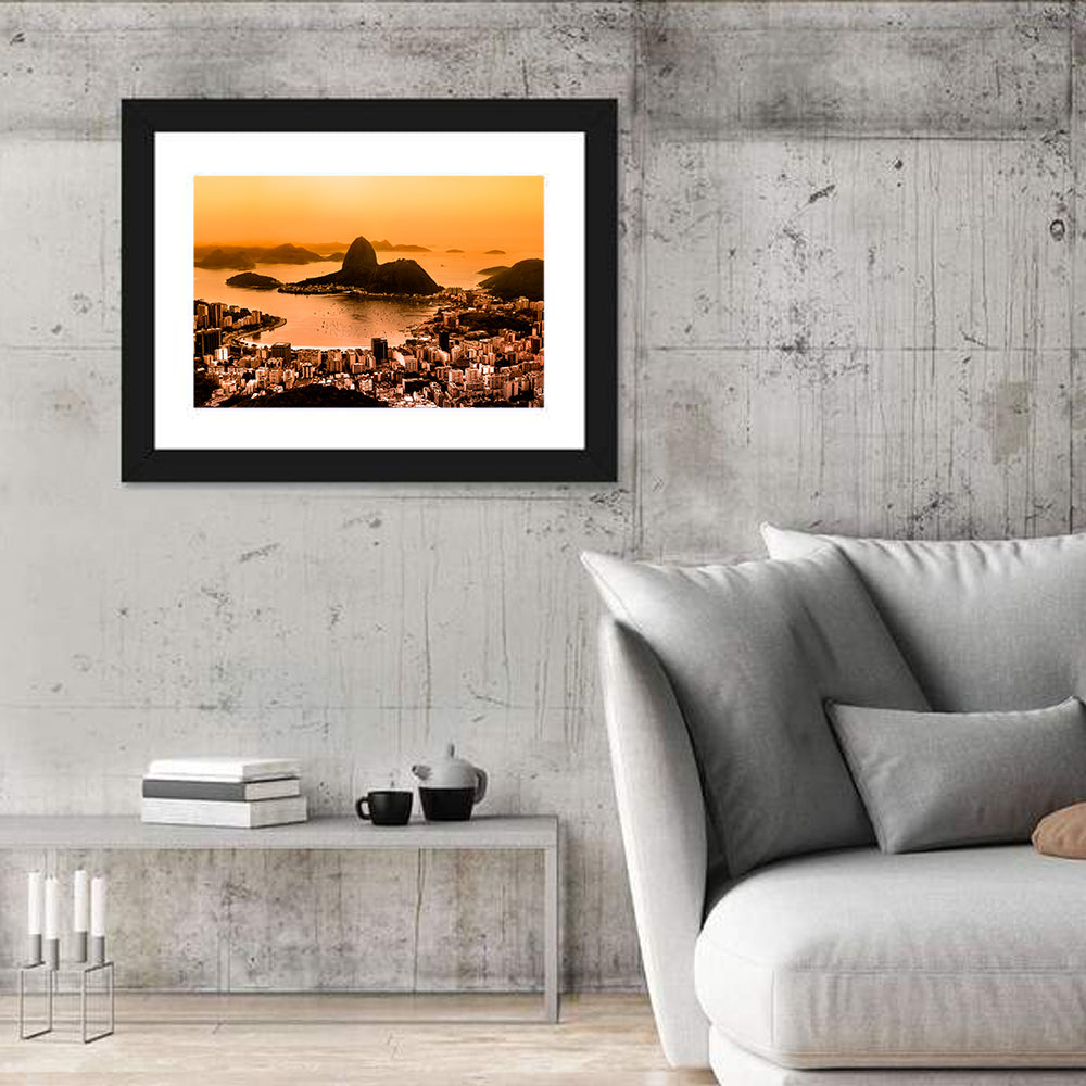 Sugarloaf Over Guanabara Bay Wall Art in a room, landscape