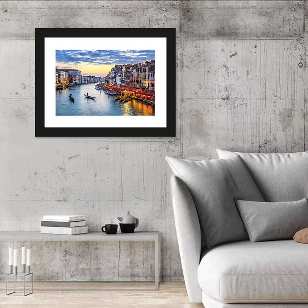 Venice Grand Canal at Twilight Wall Art in a room, landscape