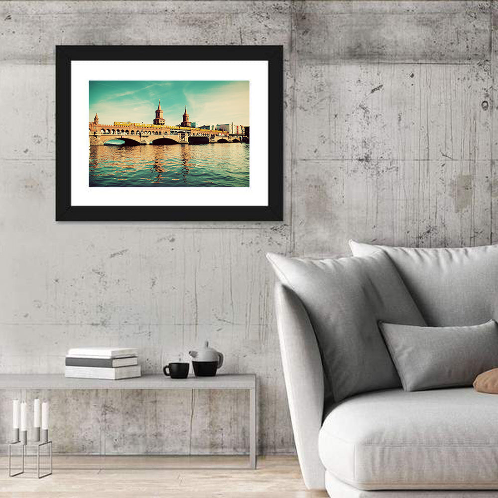 Oberbaum Bridge with Yellow Train Wall Art