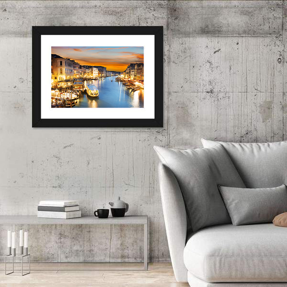 Venice Grand Canal at Dusk Wall Art in a room, landscape