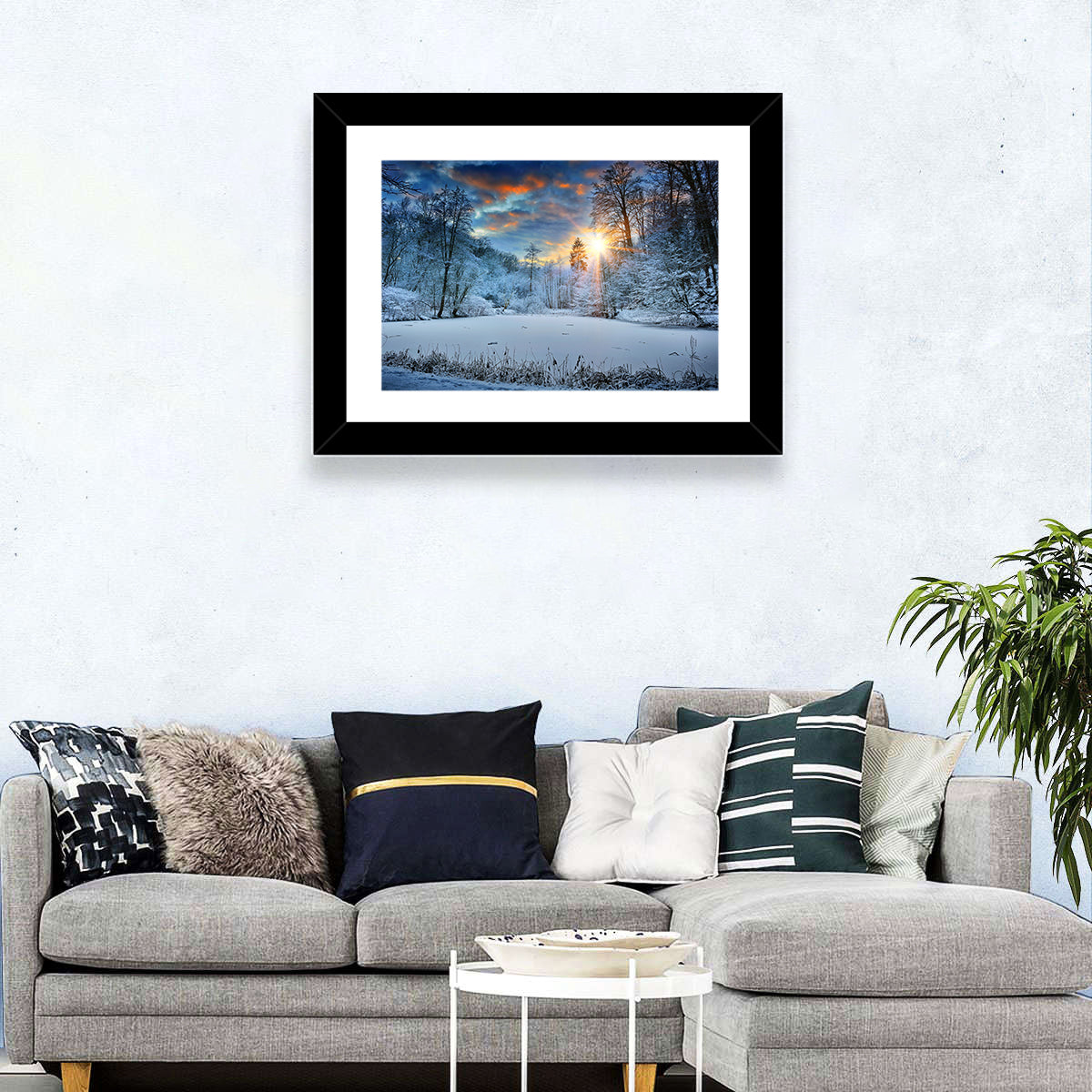 Frozen Forest Lake Wall Art