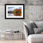 Autumn Lake with Mountain Reflection Wall Art