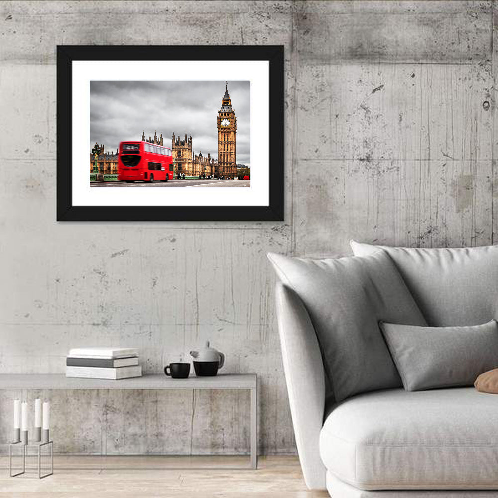 Big Ben with Red Bus, Westminster London Wall Art