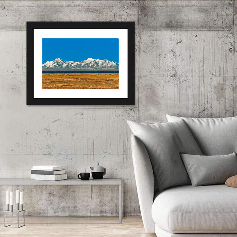 Snow-capped Peaks Over Lake Titicaca Wall Art