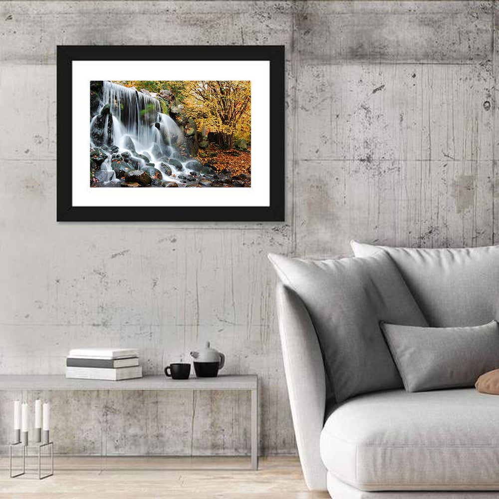 Autumn Waterfall at Sonsbeek Park Wall Art