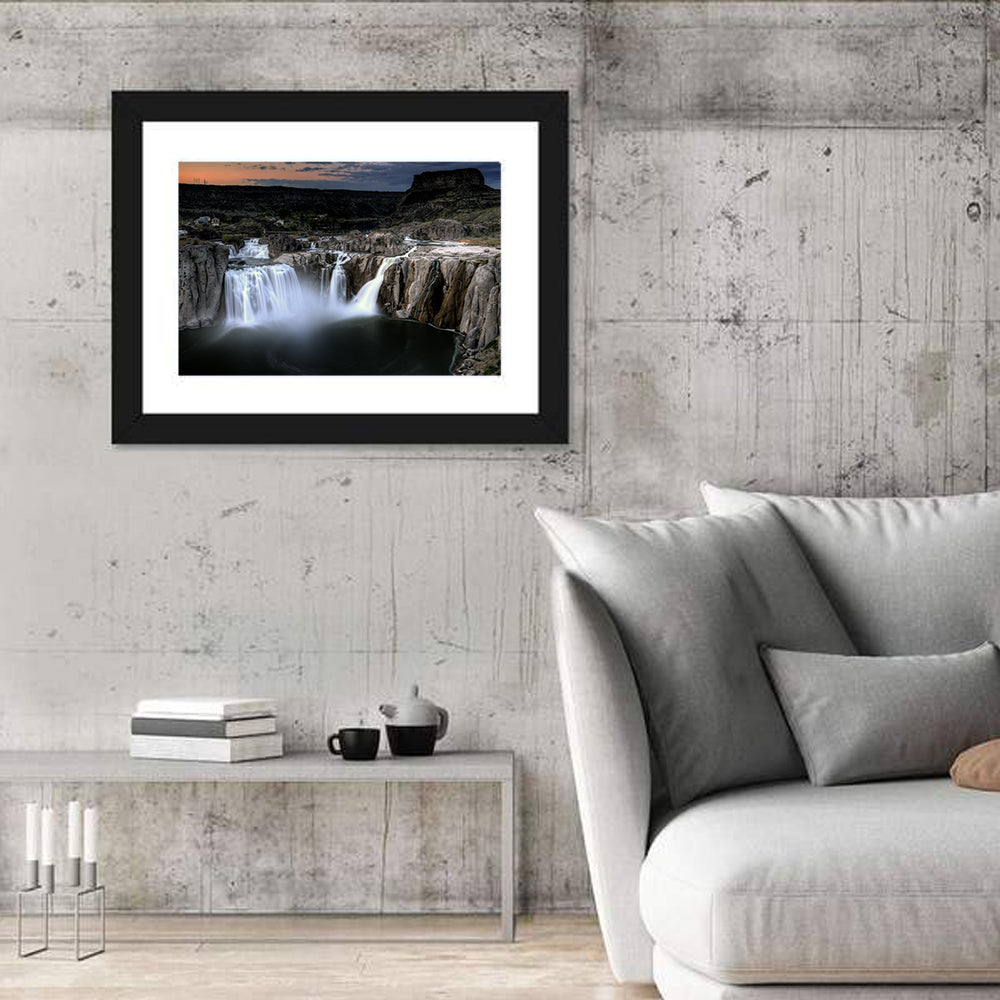 Shoshone Falls at Dusk Wall Art in a room, landscape
