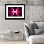 Magenta Pisces Symbol Wall Art
