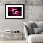 Glowing Pink Cancer Symbol Wall Art