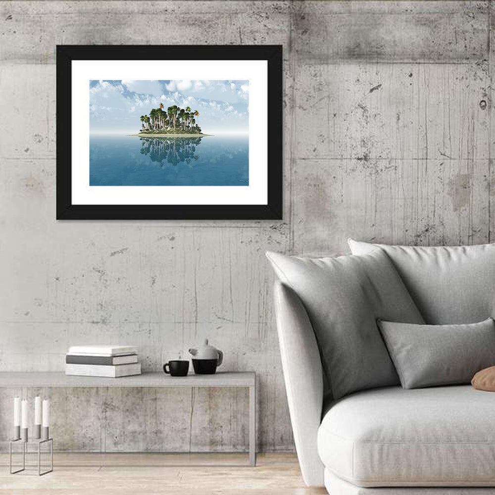 Tropical Island Mirror Reflection Wall Art