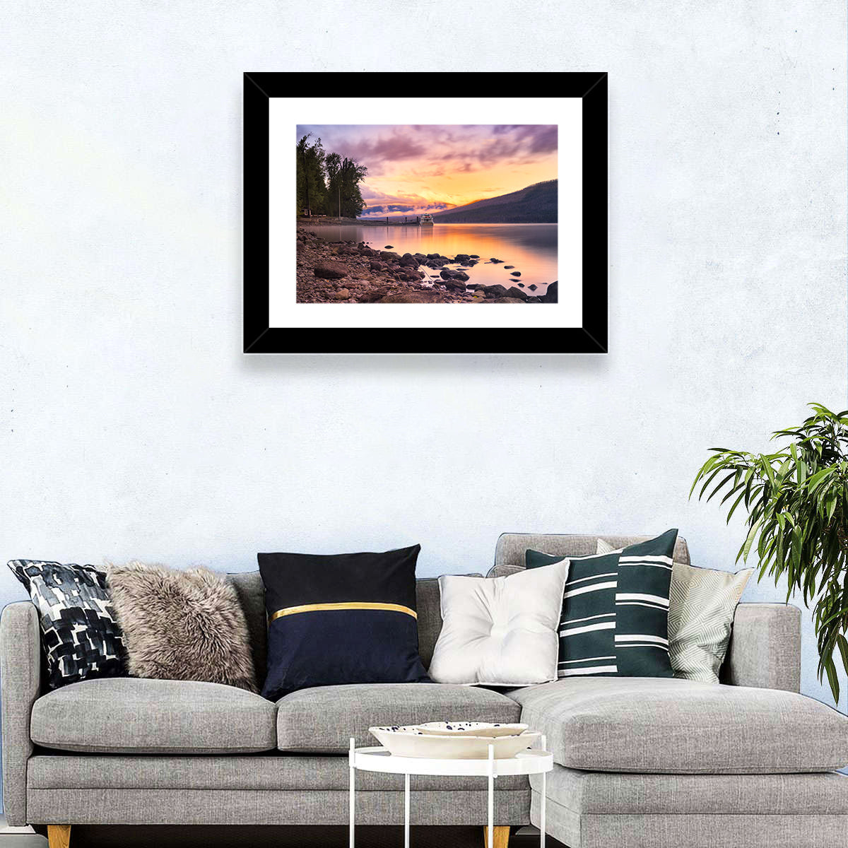 Lake Mcdonald Sunset Reflection Wall Art