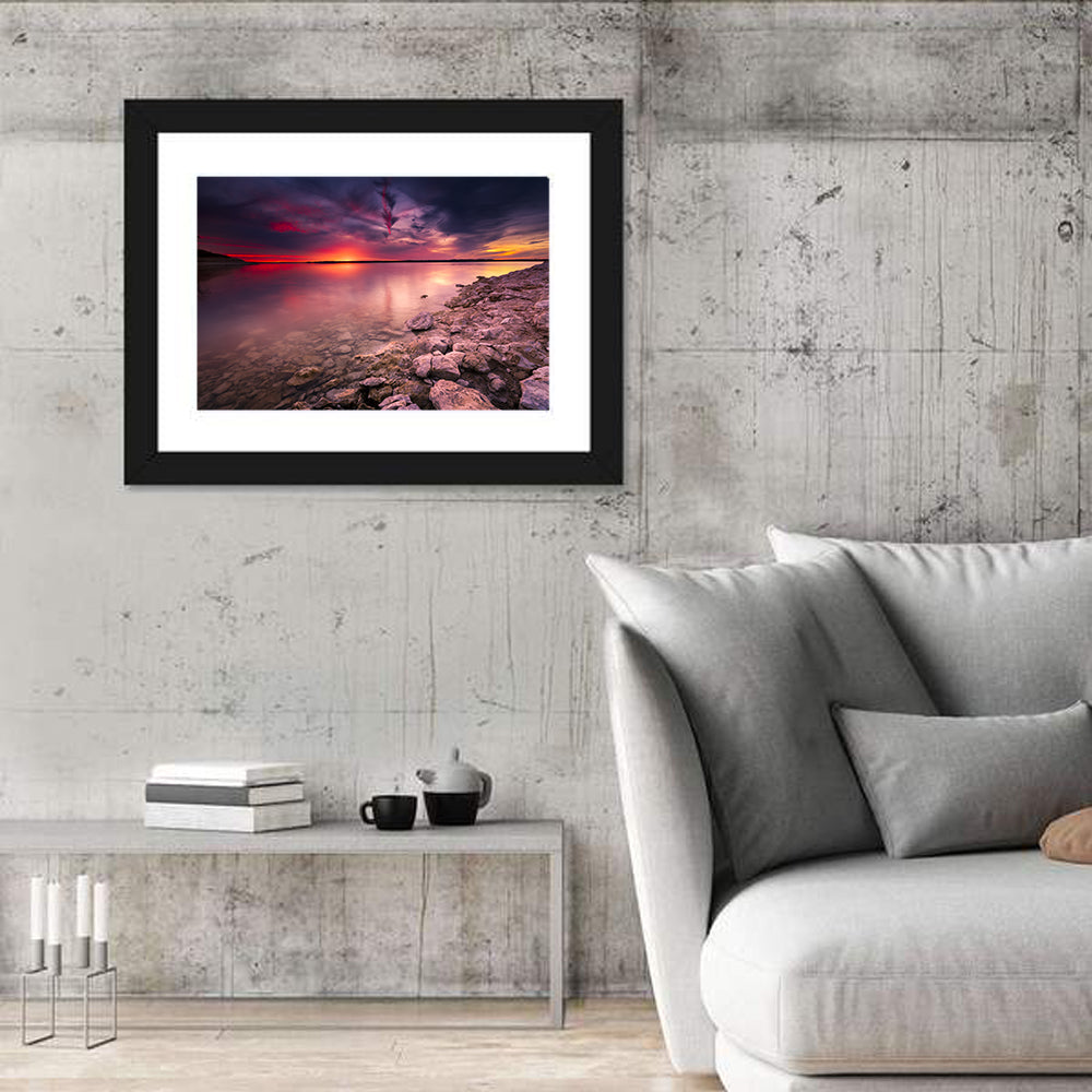 Benbrook Lake Sunset Reflection Wall Art