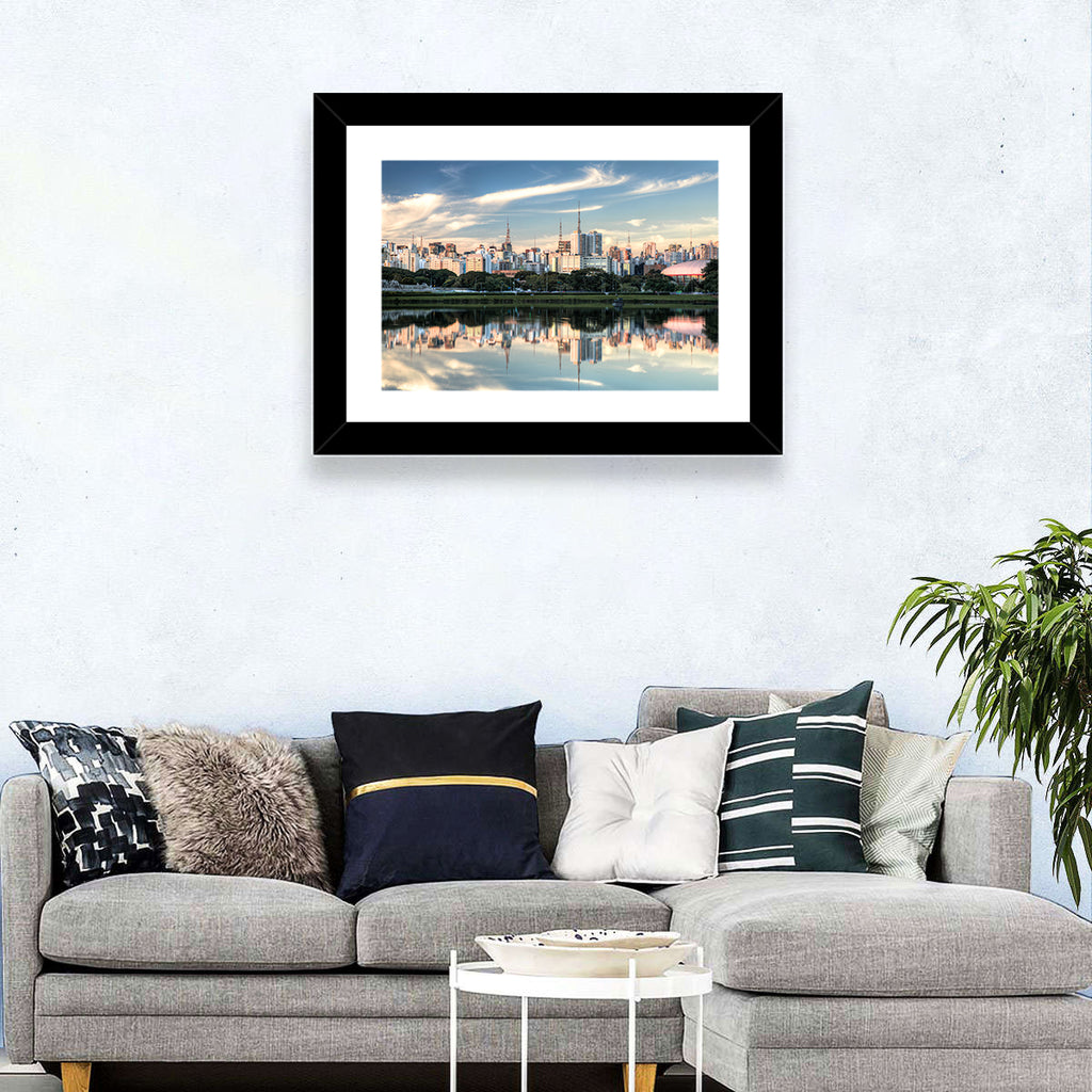 Ibirapuera Park Golden Hour Reflection Wall Art
