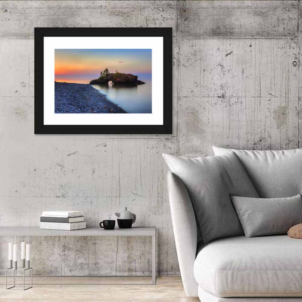 Lake Superior Sunrise Wall Art in a room, landscape