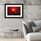 Giraffe Silhouette at Sunset Wall Art