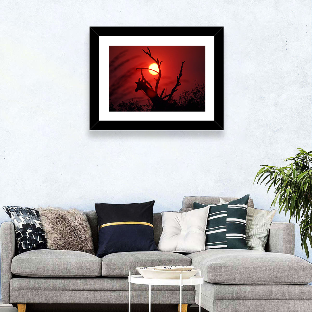 Giraffe at Sunset Wall Art