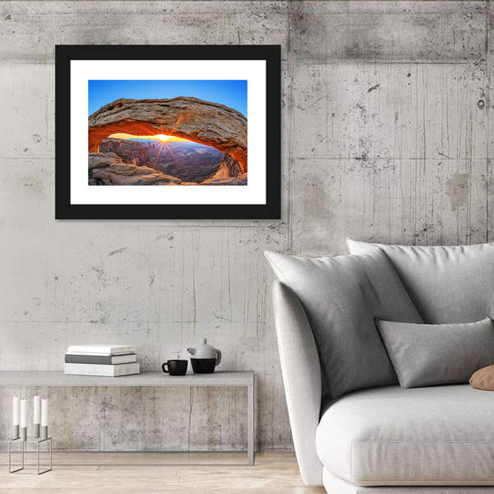 Mesa Arch Sunburst Wall Art in a room, landscape