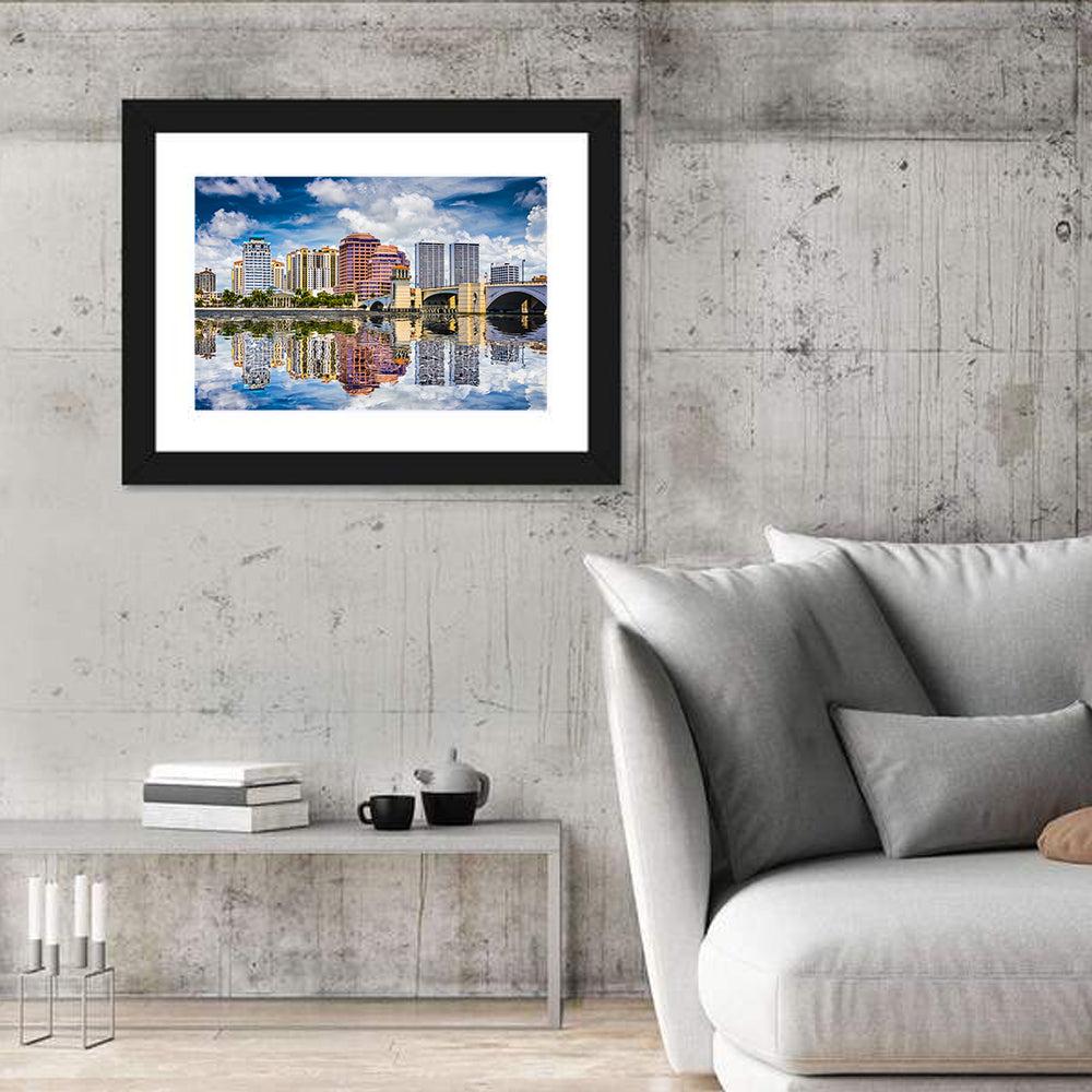 West Palm Beach Skyline Reflection Wall Art
