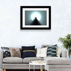 Moonlit Mountain Hut Wall Art
