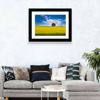Red Barn in Golden Wheat Field Wall Art